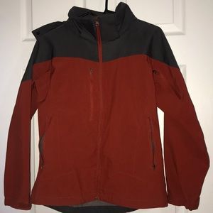 Women’s Orange and gray soft shell jacket